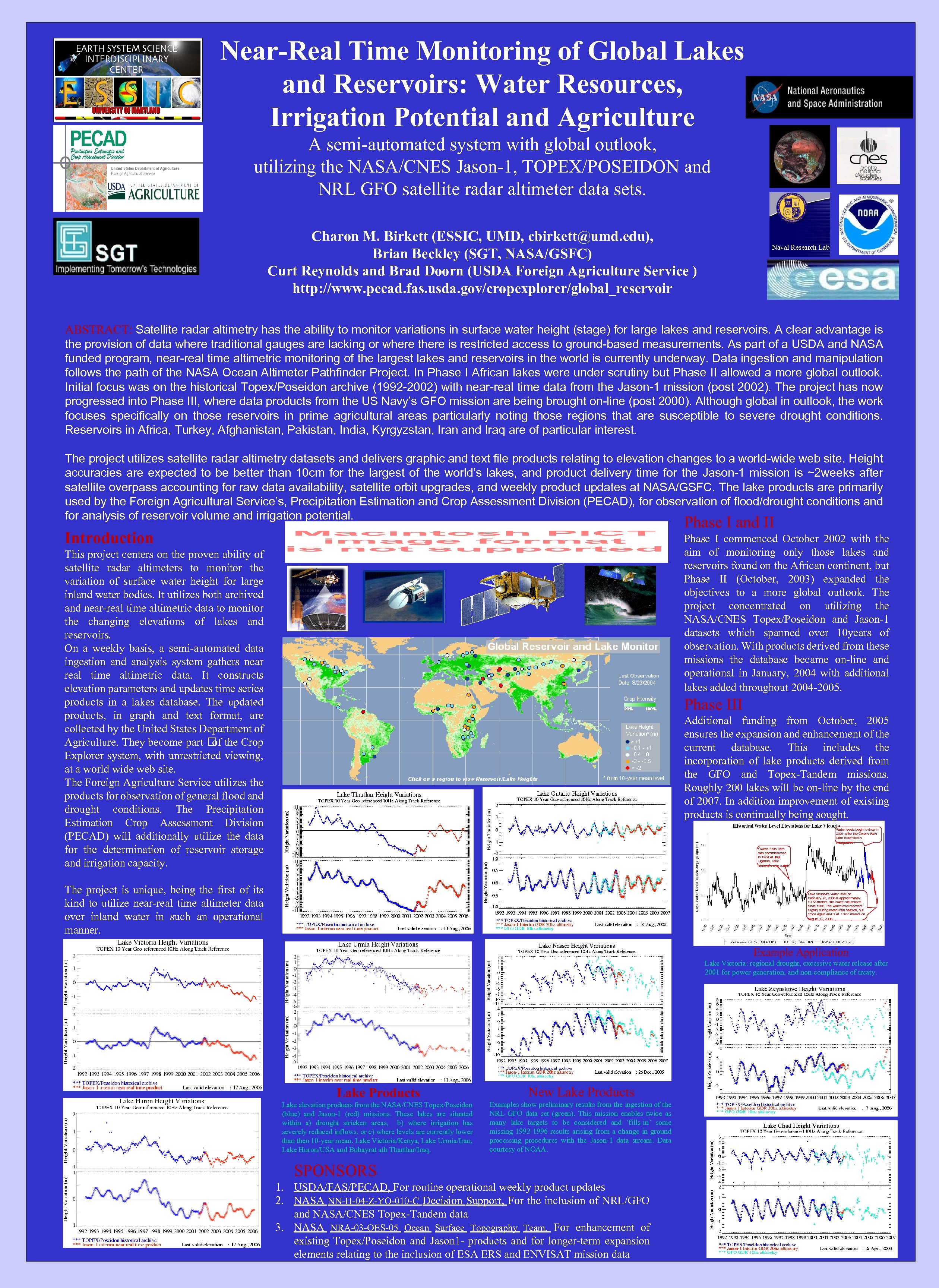 Near-Real Time Monitoring of Global Lakes and Reservoirs: Water Resources, Irrigation Potential and Agriculture