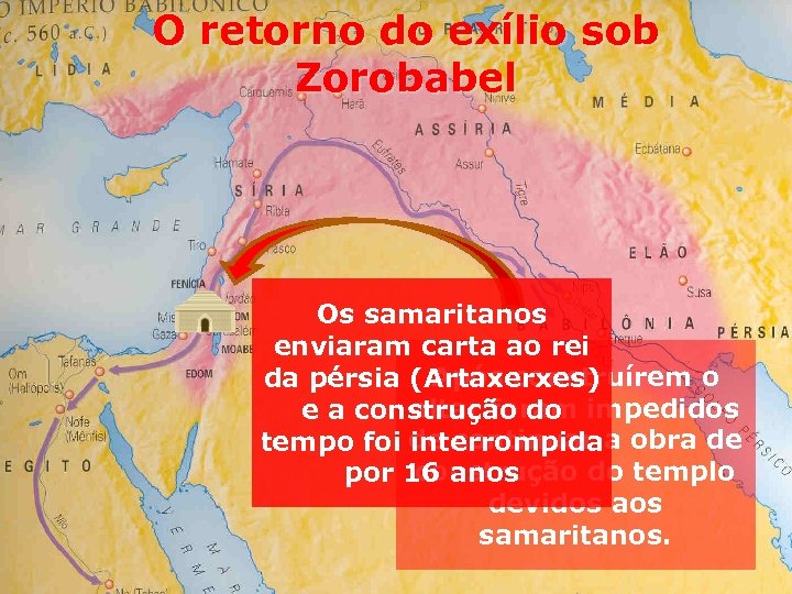 O retorno do exílio sob Zorobabel Os samaritanos enviaram carta ao rei Após construírem