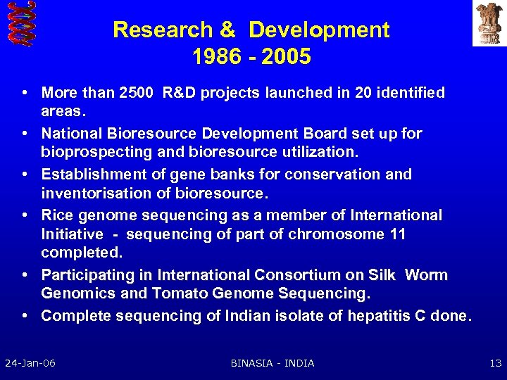Research & Development 1986 - 2005 • More than 2500 R&D projects launched in