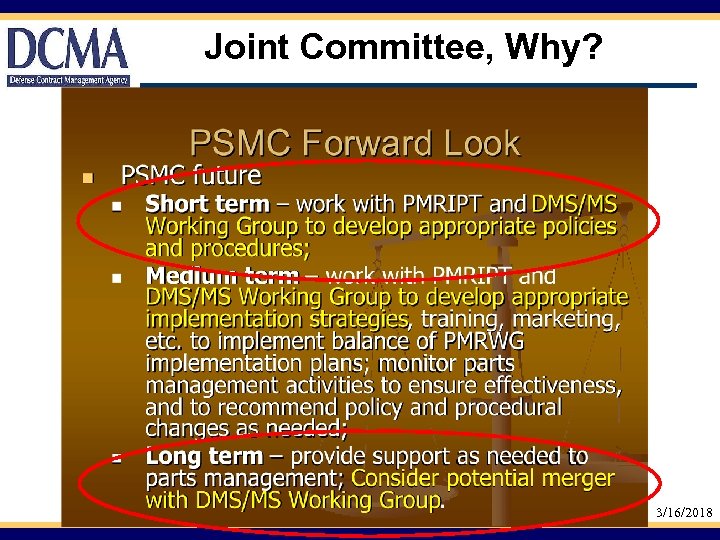 Joint Committee, Why? 3/16/2018 