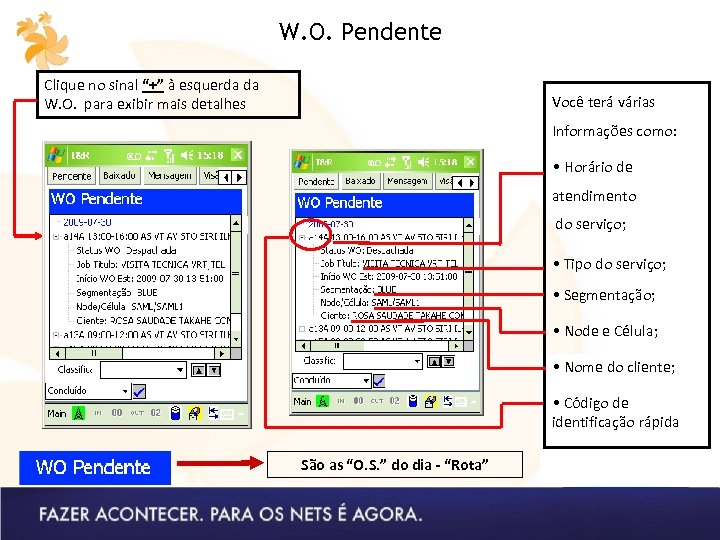 W. O. Pendente Clique no sinal “+” à esquerda da W. O. para exibir