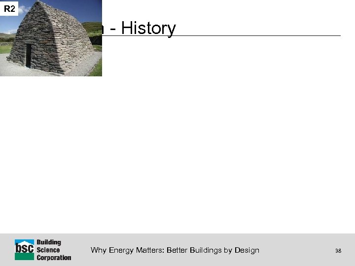 R 2 Insulation - History Why Energy Matters: Better Buildings by Design 38 
