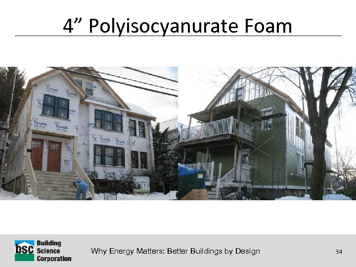 4” Polyisocyanurate Foam Why Energy Matters: Better Buildings by Design 54 