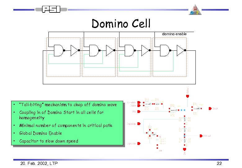 Domino Cell domino enable • “Tail-biting” mechanism to chop off domino wave • Coupling