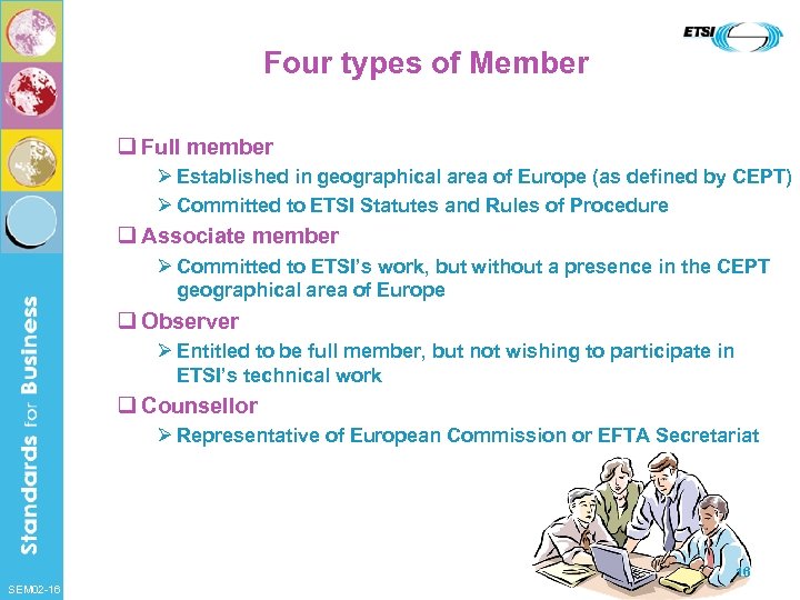 Four types of Member q Full member Ø Established in geographical area of Europe