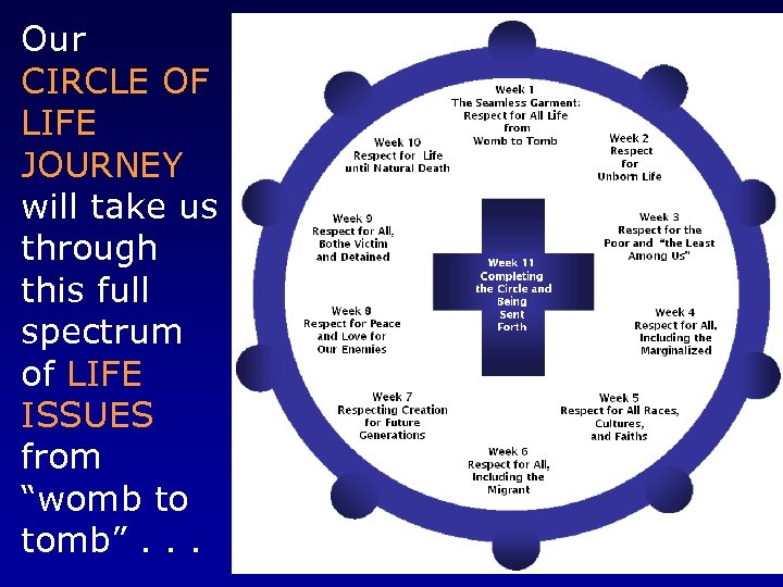 Our CIRCLE OF LIFE JOURNEY will take us through this full spectrum of LIFE