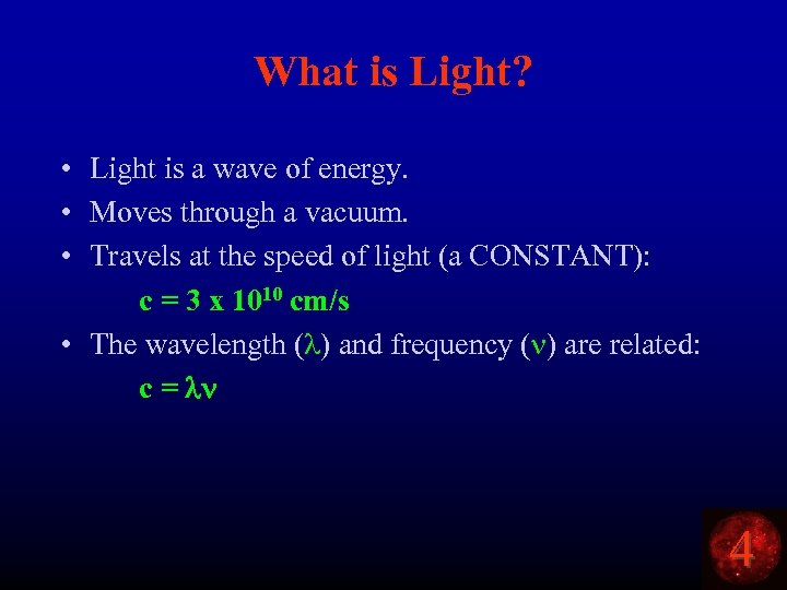 What is Light? • Light is a wave of energy. • Moves through a