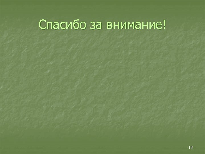 Спасибо за внимание! 18 