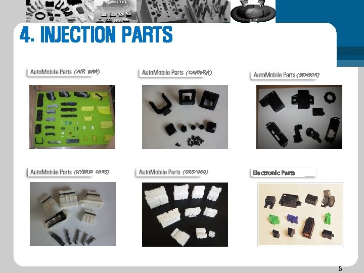 4. INJECTION PARTS (AIR BAG) (HYBRID CARS) (CAMERA) (025/060) (SENSOR) Electronic Parts 5 