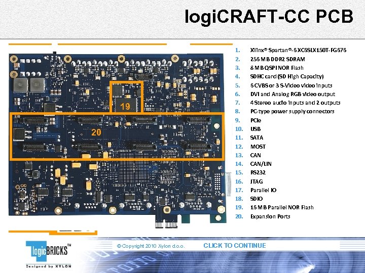 logi. CRAFT-CC PCB 7 8 5 3 19 11 20 17 16 10 2