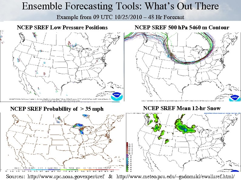 Ensemble Forecasting Tools: What’s Out There Example from 09 UTC 10/25/2010 – 48 Hr