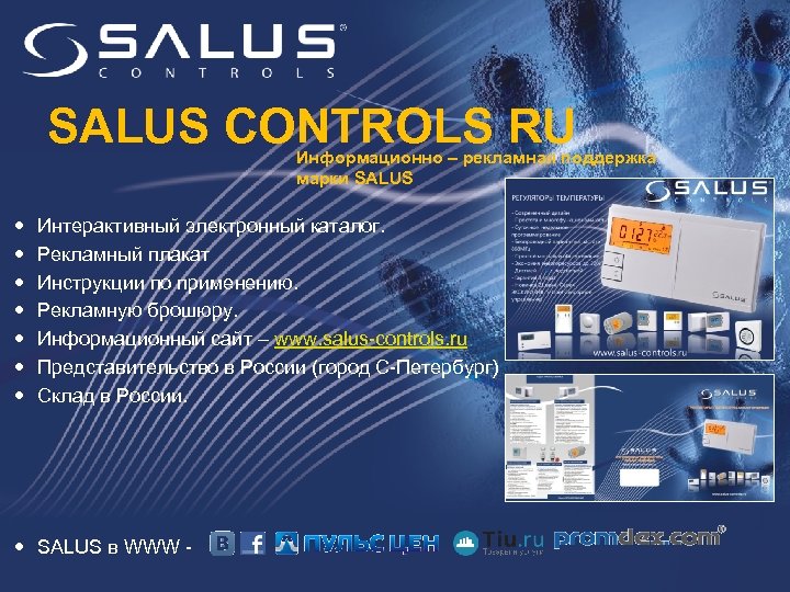 SALUS CONTROLS RU Информационно – рекламная поддержка марки SALUS Интерактивный электронный каталог. Рекламный плакат