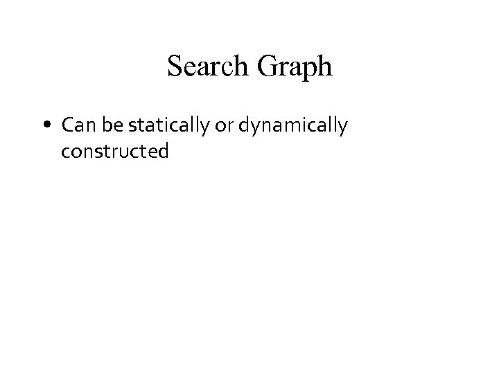 Search Graph • Can be statically or dynamically constructed 