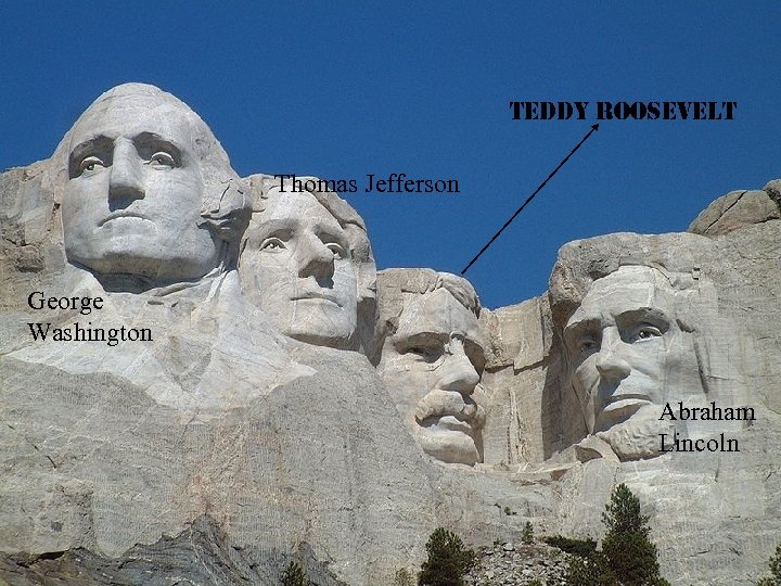 teddy Roosevelt Thomas Jefferson George Washington Abraham Lincoln 