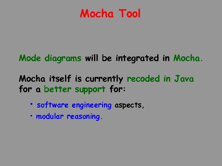Mocha Tool Mode diagrams will be integrated in Mocha itself is currently recoded in