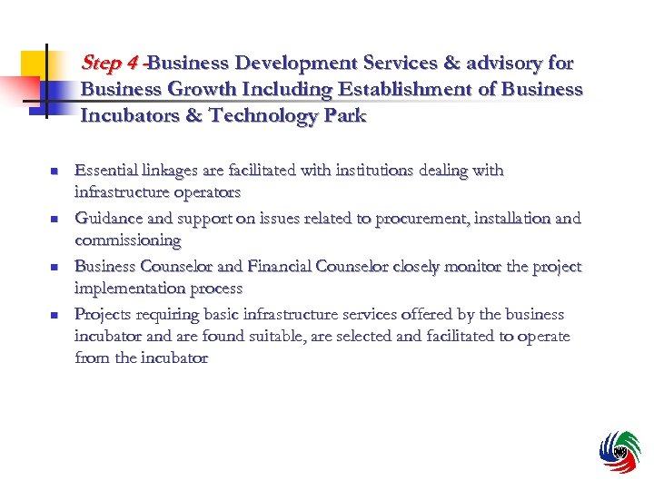 Step 4 -Business Development Services & advisory for Business Growth Including Establishment of Business
