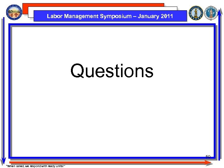 Labor Management Symposium – January 2011 Questions 59 “When called, we respond with ready