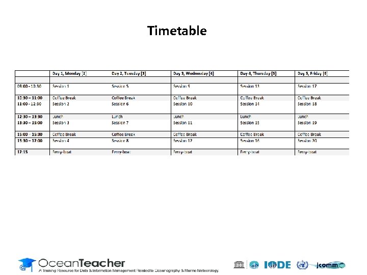 Timetable 