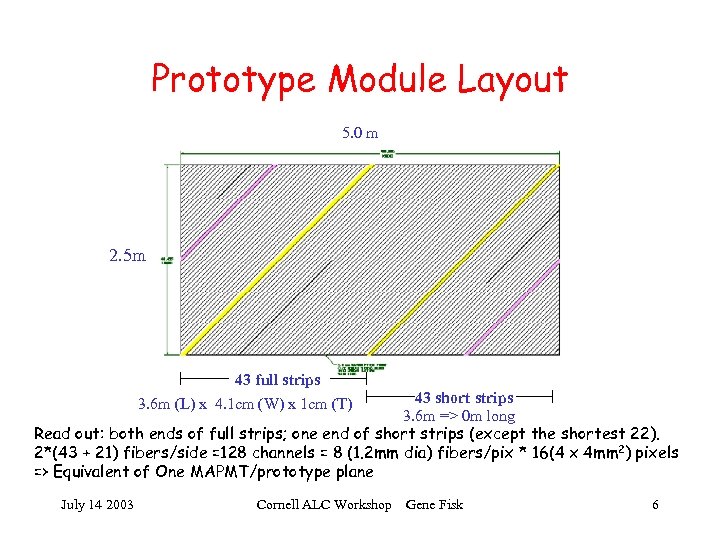 Prototype Module Layout 5. 0 m 2. 5 m 43 full strips 3. 6