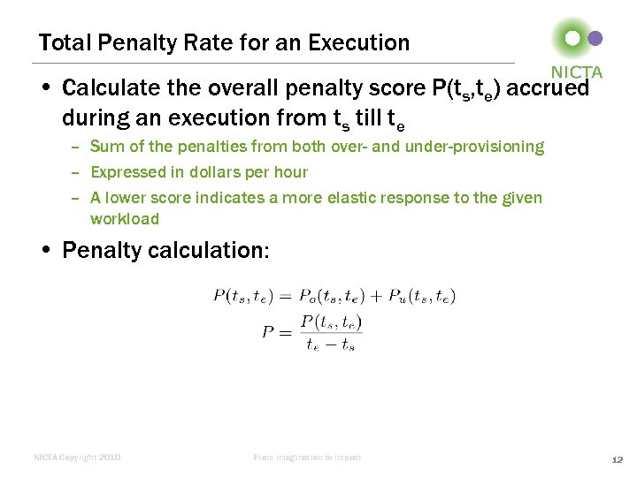 Total Penalty Rate for an Execution • Calculate the overall penalty score P(ts, te)