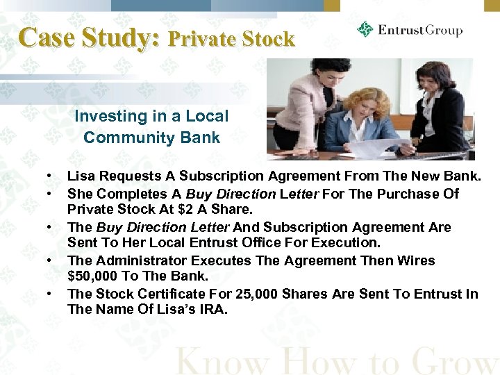 Case Study: Private Stock Investing in a Local Community Bank • • • Lisa