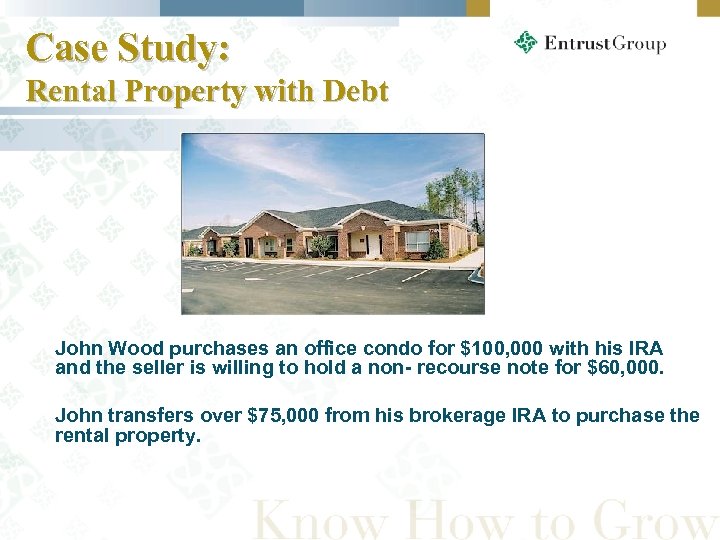 Case Study: Rental Property with Debt John Wood purchases an office condo for $100,