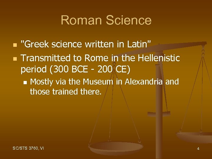 Roman Science n n 