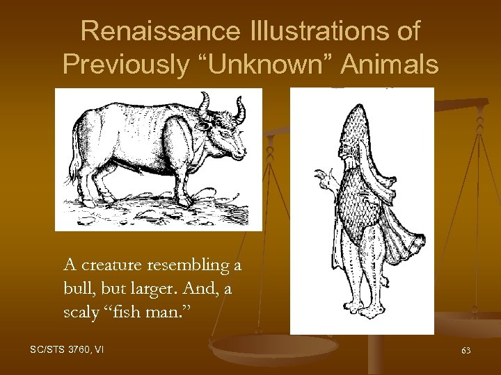 Renaissance Illustrations of Previously “Unknown” Animals A creature resembling a bull, but larger. And,