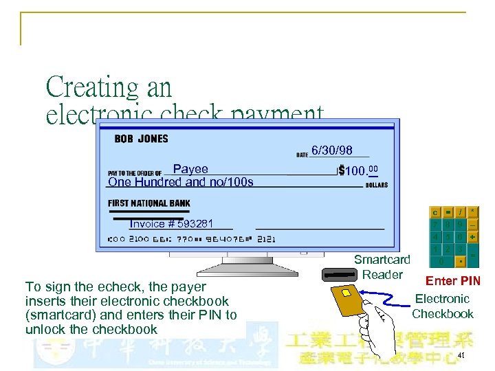 Creating an electronic check payment 6/30/98 Payee One Hundred and no/100 s 100. 00