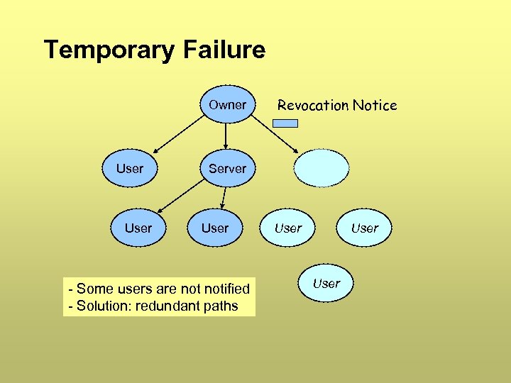 Temporary Failure Owner User Revocation Notice Server User - Some users are notified -