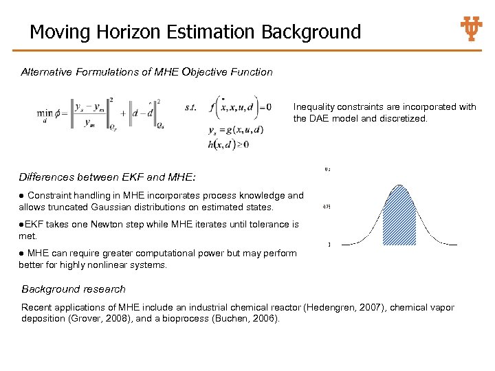 Moving Horizon Estimation Background Alternative Formulations of MHE Objective Function Inequality constraints are incorporated