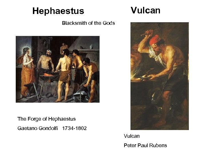 Hephaestus Vulcan Blacksmith of the Gods The Forge of Hephaestus Gaetano Gondolfi 1734 -1802