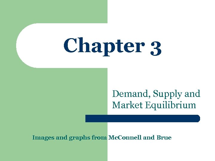 Chapter 3 Demand, Supply and Market Equilibrium Images and graphs from Mc. Connell and