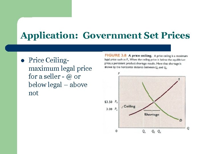 Application: Government Set Prices l Price Ceilingmaximum legal price for a seller - @