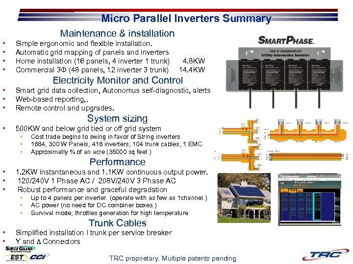 Micro Parallel Inverters Summary • • Maintenance & installation Simple ergonomic and flexible installation.