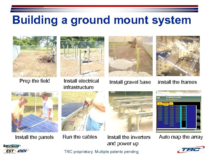 Building a ground mount system Prep the field Install the panels Install electrical infrastructure