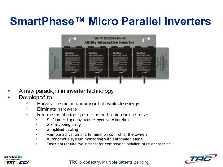 Smart. Phase™ Micro Parallel Inverters • • A new paradigm in inverter technology Developed