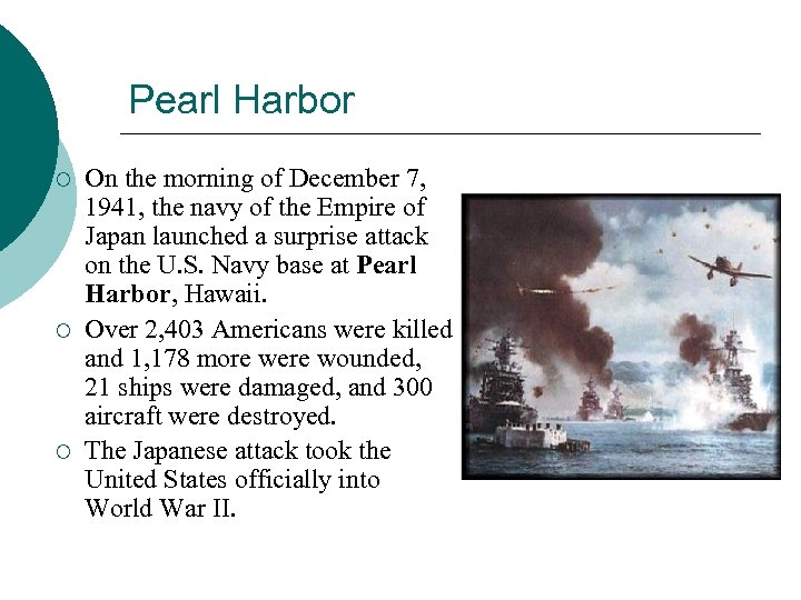 Pearl Harbor ¡ ¡ ¡ On the morning of December 7, 1941, the navy
