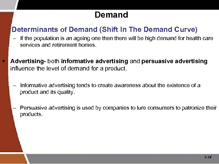 Demand Determinants of Demand (Shift In The Demand Curve) – If the population is