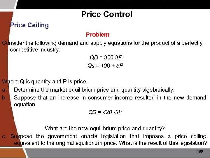 Managerial Economics Lecture 2 The Market System Mc