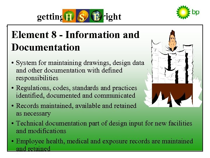 getting H S E right Element 8 - Information and Documentation • System for