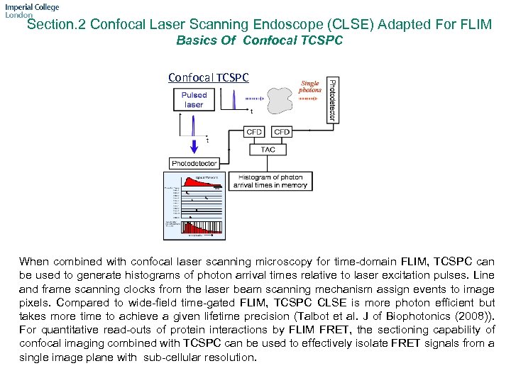 Section. 2 Confocal Laser Scanning Endoscope (CLSE) Adapted For FLIM Basics Of Confocal TCSPC