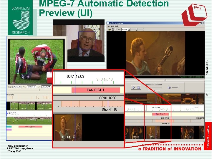 Herwig Rehatschek LREC Workshop, Genoa 23 May 2006 ISO 9001 certified 21 18/03/2018 MPEG-7