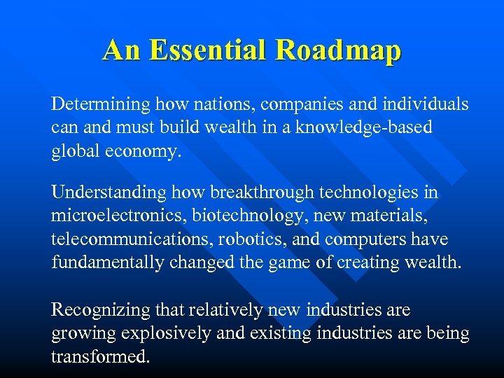 An Essential Roadmap Determining how nations, companies and individuals can and must build wealth
