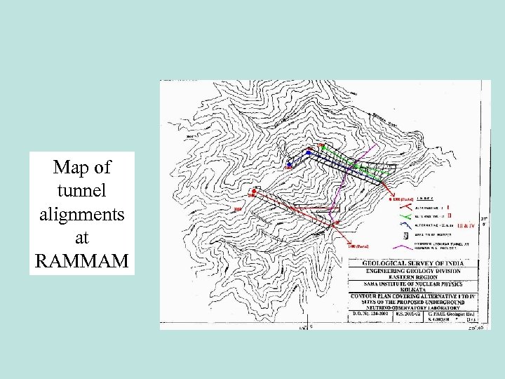 Map of tunnel alignments at RAMMAM 