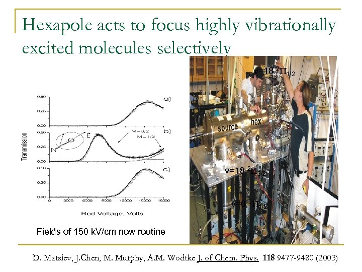 Hexapole acts to focus highly vibrationally excited molecules selectively v=18 2 P 1/2 v=18