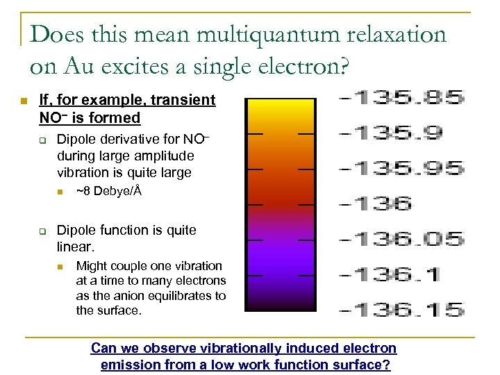 Does this mean multiquantum relaxation on Au excites a single electron? n If, for