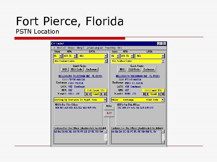 Fort Pierce, Florida PSTN Location 