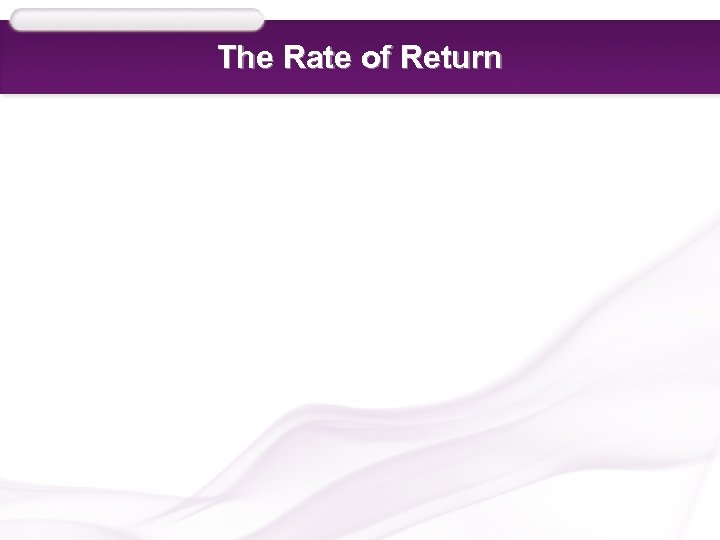The Rate of Return 