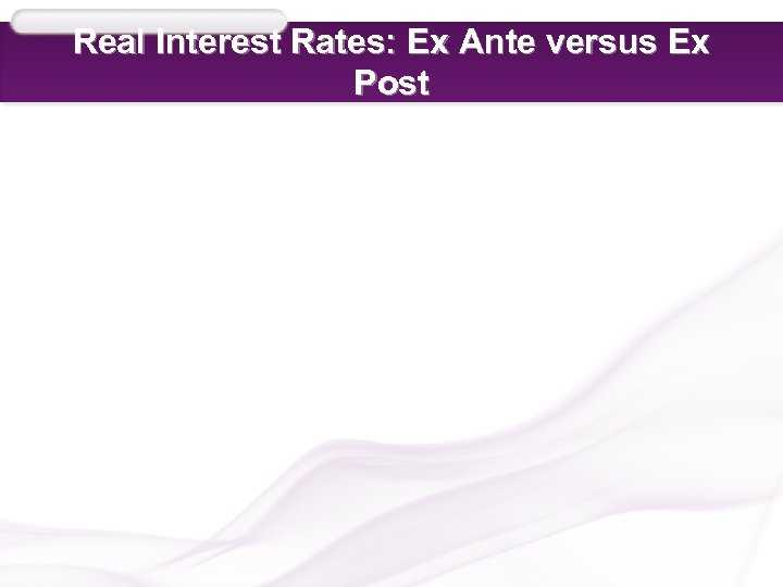 Real Interest Rates: Ex Ante versus Ex Post 